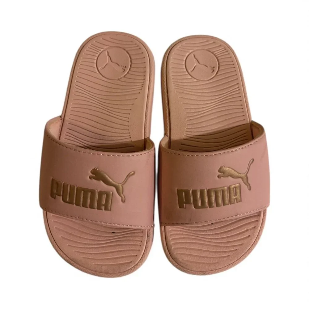 Girl pink puma slippers size 12C